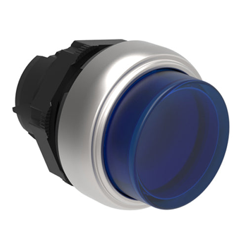 Lovato LPCBL206, Illuminated Button Actuator, Spring Return, Ø22mm Platinum Series Chromed Plastic, Extended, Blue