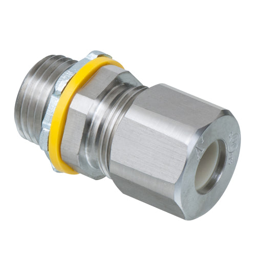 Arlington LPCG503SS, 1/2" Low-Profile Strain Relief Stainless Steel Cord Connector, 0.100"-0.360" Cord Range, Silver