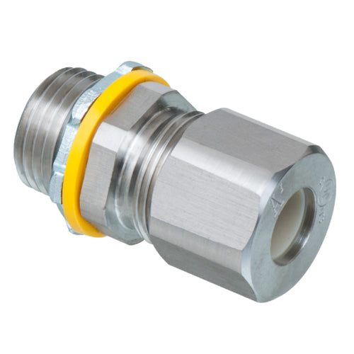 Arlington LPCG50SS, 1/2" Low-Profile Strain Relief Stainless Steel Cord Connector, 0.200"-0.485" Cord Range, Silver