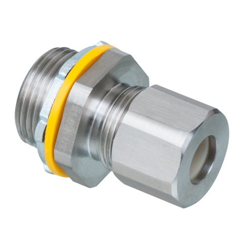 Arlington LPCG754SS, 3/4" Low-Profile Strain Relief Stainless Steel Cord Connector, 0.240"-0.485" Cord Range, Silver