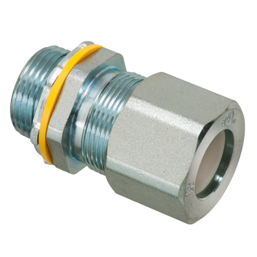 Arlington LPCG757S, 3/4" Zinc Plated Steel Low-Profile Strain Relief Cord Connector, Grommet A - 0.385" to 0.600" Cord Range, Grommet B - 0.600" to 0.750" Cord Range,,Silver