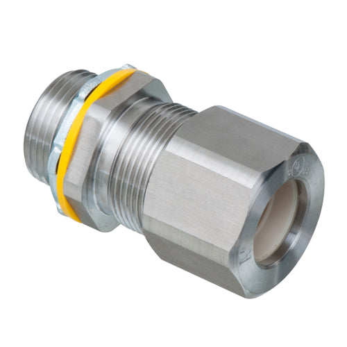 Arlington LPCG757SS, 3/4" Low-Profile Strain Relief Stainless Steel Cord Connector, Grommet A-0.385" to 0.600" Cord Range, Grommet B-0.600" to 0.750" Cord Range, Silver