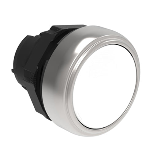 Lovato LPCQ108, Push-Push Button Actuator, Ø22mm Platinum Series Chromed Plastic, Push ON-Push OFF, Flush, White