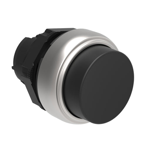 Lovato LPCQ202, Push-Push Button Actuator, Ø22mm Platinum Series Chromed Plastic, Push ON-Push OFF, Extended, Black