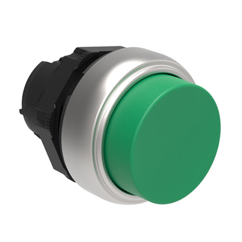 Lovato LPCQ203, Push-Push Button Actuator, Ø22mm Platinum Series Chromed Plastic, Push ON-Push OFF, Extended, Green