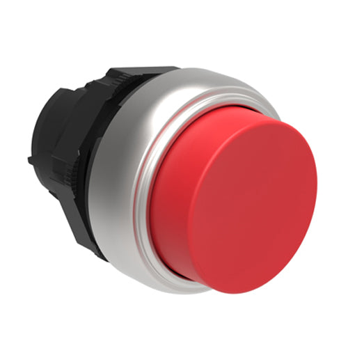 Lovato LPCQ204, Push-Push Button Actuator, Ø22mm Platinum Series Chromed Plastic, Push ON-Push OFF, Extended, Red
