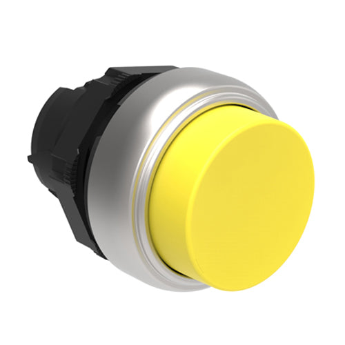 Lovato LPCQ205, Push-Push Button Actuator, Ø22mm Platinum Series Chromed Plastic, Push ON-Push OFF, Extended, Yellow