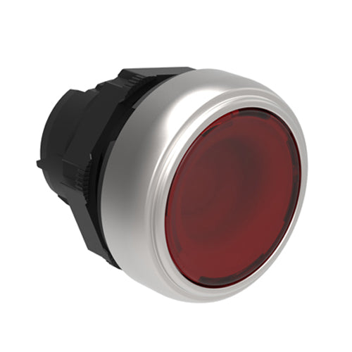 Lovato LPCQL104, Illuminated Push-Push Button Actuator, Ø22mm Platinum Series Chromed Plastic, Push ON-Push OFF, Flush, Red