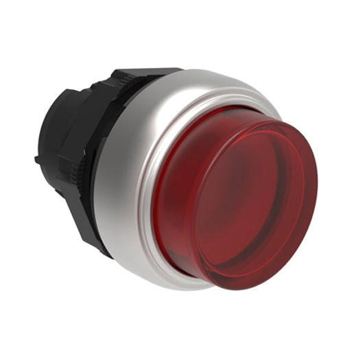 Lovato LPCQL204, Illuminated Push-Push Button Actuator, Ø22mm Platinum Series Chromed Plastic, Push ON-Push OFF, Extended, Red