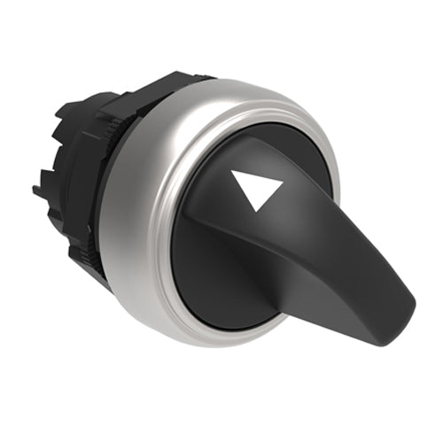 Lovato LPCS121, Selector Switch Actuator, Short Lever, Ø22mm Platinum Series Chromed Plastic, 2 Position, 0 < 1, Black