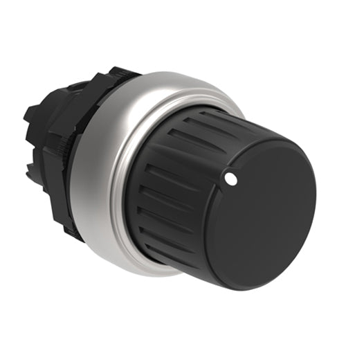 Lovato LPCS420, Selector Switch Actuator, Knob Lever, Ø22mm Platinum Series Chromed Plastic, 2 Position, 0 - 1, Black