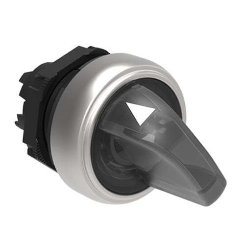 Lovato LPCSL1208, Illuminated Selector Switch Actuator, Short Lever, Ø22mm Platinum Series Chromed Plastic, 2 Position, 0 - 1, White