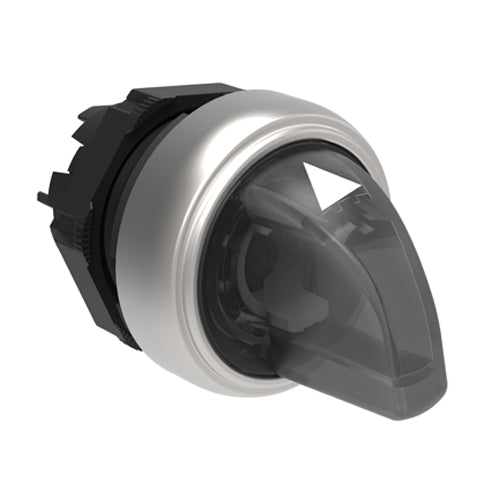 Lovato LPCSL1308, Illuminated Selector Switch Actuator, Short Lever, Ø22mm Platinum Series Chromed Plastic, 3 Position, 1 - 0 - 2, White