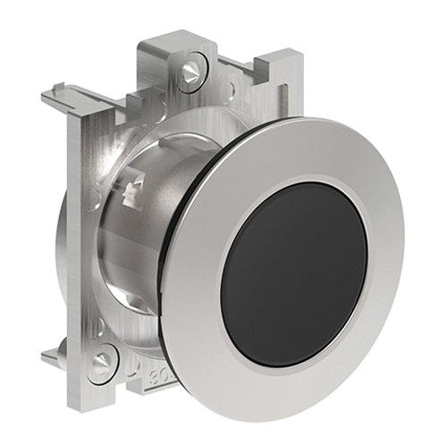 Lovato LPFQ102, Push-Push Button Actuator, Ø30mm Platinum Series Flat Metal, Flush, Push ON-Push OFF, Black