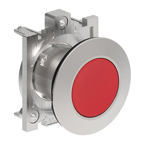 Lovato LPFQ104, Push-Push Button Actuator, Ø30mm Platinum Series Flat Metal, Flush, Push ON-Push OFF, Red