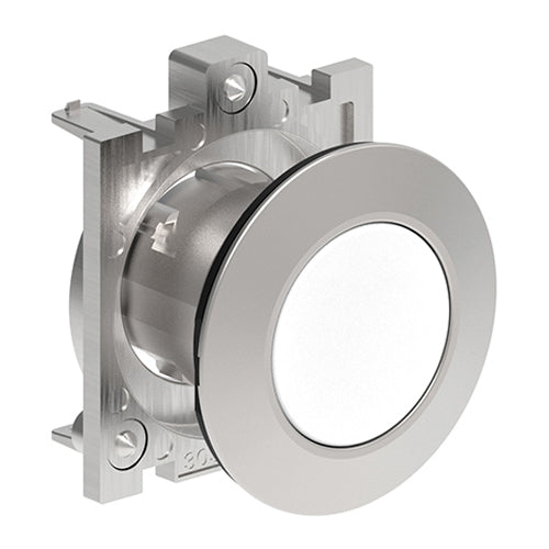 Lovato LPFQ108, Push-Push Button Actuator, Ø30mm Platinum Series Flat Metal, Flush, Push ON-Push OFF, White