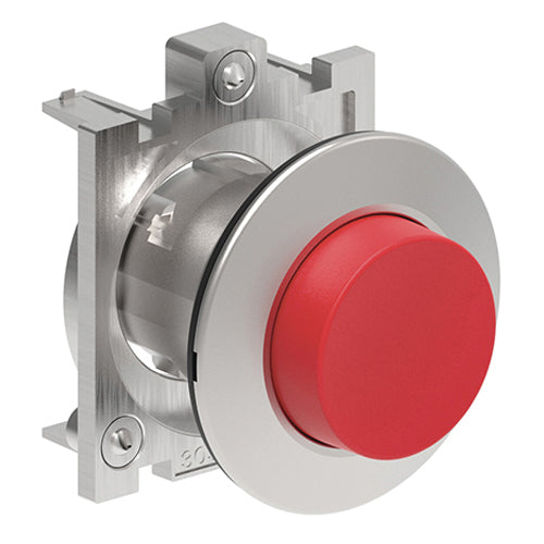 Lovato LPFQ204, Push-Push Button Actuator, Ø30mm Platinum Series Flat Metal, Extended, Push ON-Push OFF, Red
