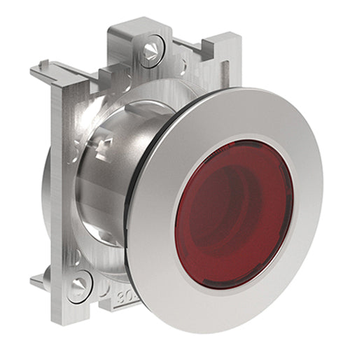 Lovato LPFL4, Pilot Light Head, Ø30mm Platinum Series Flat Metal, Without Mounting Adapter, Red