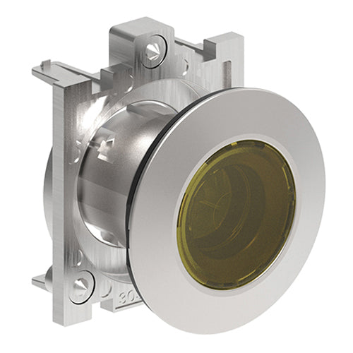 Lovato LPFL5, Pilot Light Head, Ø30mm Platinum Series Flat Metal, Without Mounting Adapter, Yellow