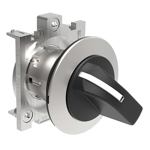 Lovato LPFS120, Selector Switch Actuator, Short Lever, Ø30mm Platinum Series Flat Metal, 2 Position, 0 - 1, Black