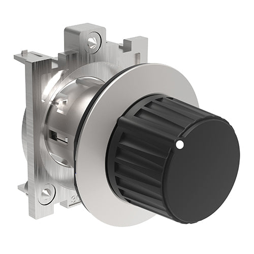 Lovato LPFS433, Selector Switch Actuator, Knob Lever, Ø30mm Platinum Series Flat Metal, 3 Position, 1 - 0 < 2, Black