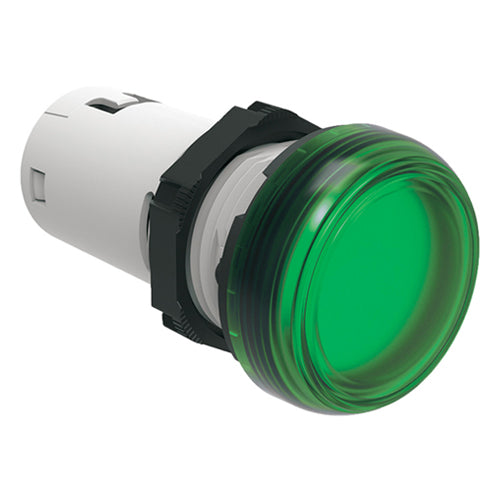 Lovato LPMLP3, Led Integrated Monoblock Pilot Light, Steady Light, Ø22mm Platinum Series Chromed Plastic, 380...415VAC, Green