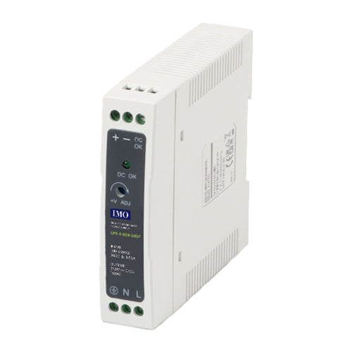 IMO LPS-1-010-24DC, LPS Series Single Phase DIN Rail Power Supply, 85-264VAC / 120-370VDC Universal Input, 10W 24VDC 0.42A Output, Plastic Body