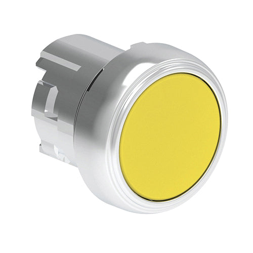 Lovato LPSB105, Pushbutton Actuator, Spring Return Ø22mm Platinum Series Metal, Flush, Yellow