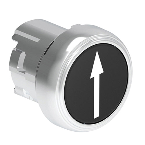 Lovato LPSB1152, Pushbutton Actuator with Up/Down Arrow Symbol, Spring Return, Ø22mm Platinum Series Metal, Flush, Black
