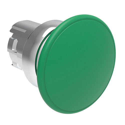 Lovato LPSB6143, Mushroom Head Pushbutton Actuator, Ø22mm Platinum Series Metal, Spring Return, Ø40mm Head Diameter, Green