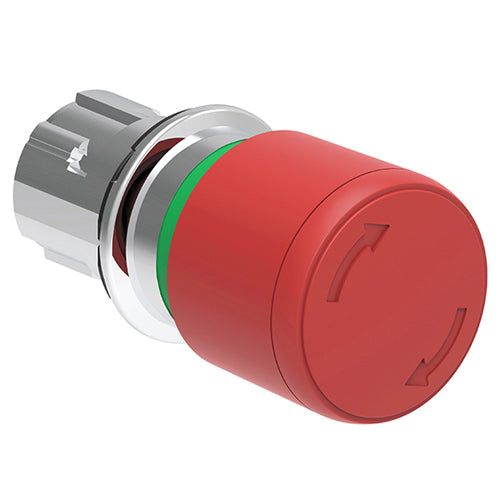 Lovato LPSB6634, Mushroom Head Pushbutton Actuator, Ø22mm Platinum Series Metal, Latch, Turn to Release, Ø30mm Head Diameter, For Emergency Stopping, ISO 13850 Compliant, Red