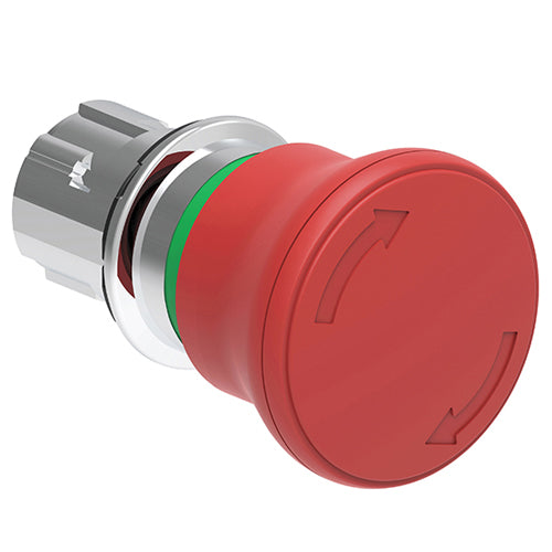 Lovato LPSB6644, Mushroom Head Pushbutton Actuator, Ø22mm Platinum Series Metal, Latch, Turn to Release, Ø40mm Head Diameter, For Emergency Stopping, ISO 13850 Compliant, Red
