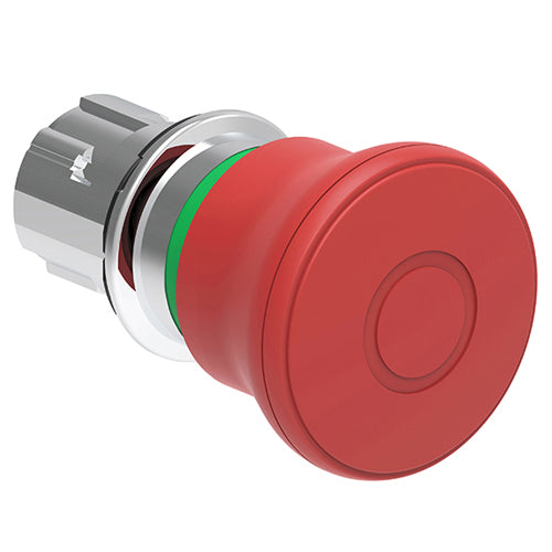 Lovato LPSB6744, Mushroom Head Pushbutton Actuator, Ø22mm Platinum Series Metal, Latch, Pull to Release, Ø40mm Head Diameter, For Emergency Stopping, ISO 13850 Compliant, Red