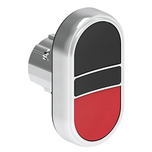 Lovato LPSB7112, Double-Touch Actuator, Ø22mm Platinum Series Metal, Two Flush Pushbuttons, Both Spring Return, Black/Red