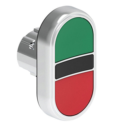 Lovato LPSB7113, Double-Touch Actuator, Ø22mm Platinum Series Metal, Two Flush Pushbuttons, Both Spring Return, Green/Red