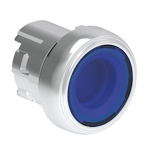 Lovato LPSQL106, Illuminated Push-Push Button Actuator, Ø22mm Platinum Series Metal, Push ON-Push OFF, Flush, Blue