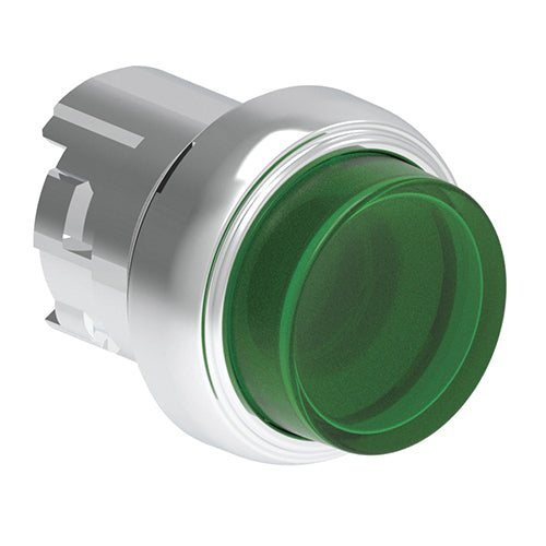 Lovato LPSQL203, Illuminated Push-Push Button Actuator, Ø22mm Platinum Series Metal, Push ON-Push OFF, Extended, Green