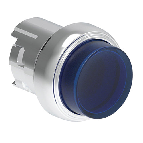 Lovato LPSQL206, Illuminated Push-Push Button Actuator, Ø22mm Platinum Series Metal, Push ON-Push OFF, Extended, Blue