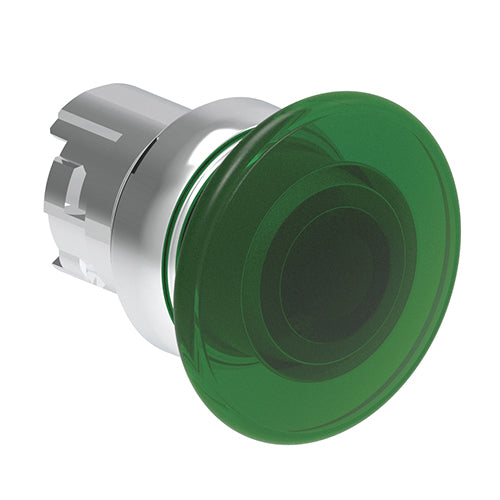 Lovato LPSBL6143, Illuminated Mushroom Head Button Actuator, Ø22mm Platinum Series Metal, Spring Return, Ø40mm Head Diameter, Green