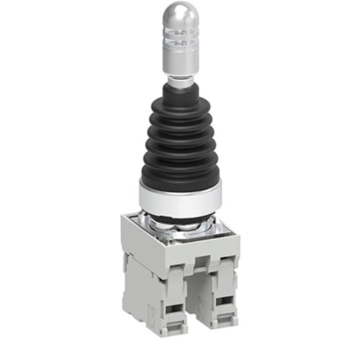 Lovato LPSJ201, Joystick without Mechanical Interlock, Ø22mm Platinum Series Metal, Complete with Auxiliary Contact, Stable, 2NO Auxiliary Contacts