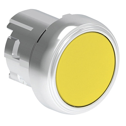 Lovato LPSQ105, Push-Push Button Actuator, Ø22mm Platinum Series Metal, Push ON-Push OFF, Flush, Yellow