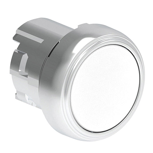 Lovato LPSQ108, Push-Push Button Actuator, Ø22mm Platinum Series Metal, Push ON-Push OFF, Flush, White