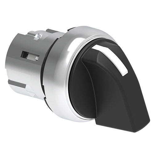 Lovato LPSS133, Selector Switch Actuator, Short Lever, Ø22mm Platinum Series Metal, 3 Position, 1 - 0 < 2, Black