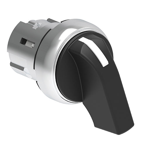 Lovato LPSS233, Selector Switch Actuator, Long Lever, Ø22mm Platinum Series Metal, 3 Position, 1 - 0 < 2, Black