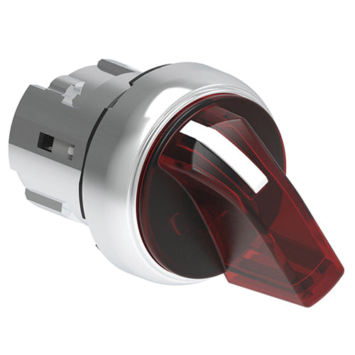 Lovato LPSSL1304, Illuminated Selector Switch Actuator, Short Lever, Ø22mm Platinum Series Metal, 3 Position, 1 - 0 - 2, Red