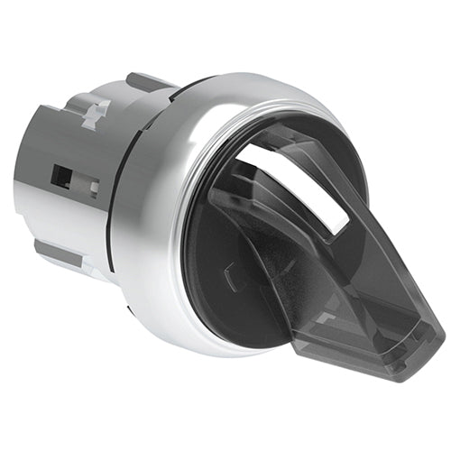 Lovato LPSSL1218, Illuminated Selector Switch Actuator, Short Lever, Ø22mm Platinum Series Metal, 2 Position, 0 < 1, White