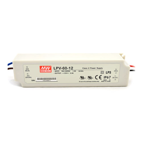 Mean Well LPV-100-12, 100W Single Output Switching LED Power Supply, 100-240VAC Input, 12VDC 8.5Amps Output