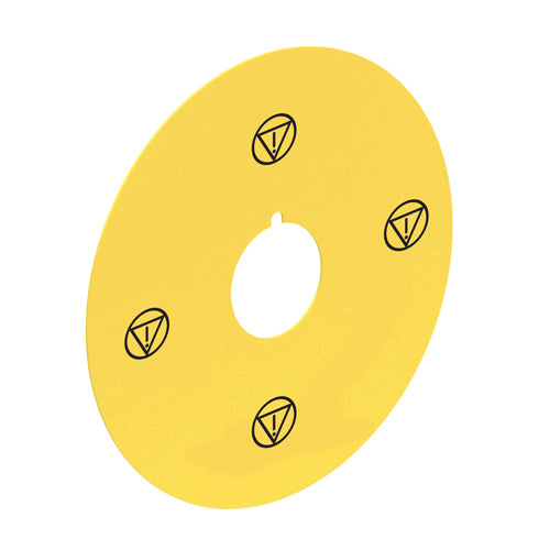 Lovato LPXAU124, Plastic Disk for Mushroom Head Pushbuttons, With IEC60417-5638 Symbol, Ø90mm/3.5in