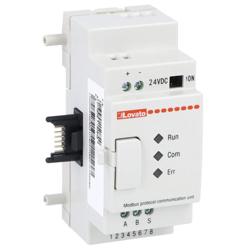 Lovato LREP00, Micro PLC, Expansion Module, Auxiliary Supply Voltage 24VDC, Communication Module RS485, Protocol Modbus-RTU
