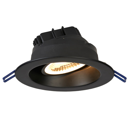 Lotus LRG4-27K-BK, 4" Round LED Black Regressed Gimbal, 11.4W, 120VAC, 2700K Warm White, 960 Lumens, Dimmable, 38° Beam Angle